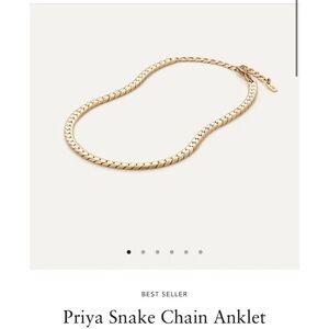 Jenny Bird Priya Anklet Ankle Bracelet Snake Chain